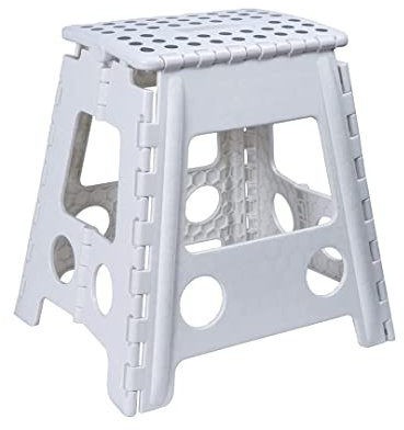 Venteo - Blanc 4.0 Marche Pied Pliant Grand MODELE - Résiste jusqu'à 150kg de Charge - Pliable