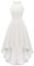 BBONL INEDRESS Sommerkleid Damen Neckholder High Low festliches weißes Brautkleid Abendkleider elegant für Hochzeit Abschlusskleid lang Strandkleid-1Ivory M