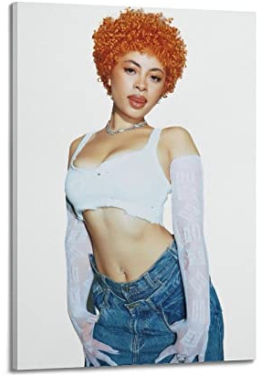 NOGRAX Sänger Ice Spice Poster für Schlafzimmer, Ästhetik, Bilddruck, Leinwand, Gemälde, 60 x 90 cm, Rahmen-Stil