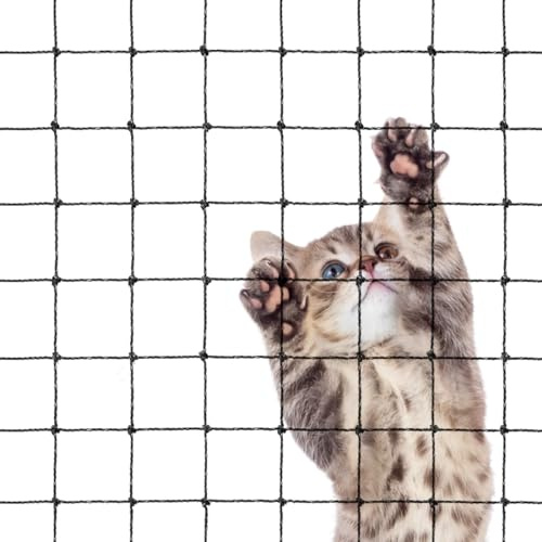 Morimoe Katzen-Balkonnetz, Stahldraht-verstärkt, Anti-Fall-Zaun, Sicherheitsnetz, extra stark (3 x 6m)