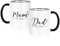 YHRJWN Mugs Mom & Dad – Est 2024, annonce de grossesse et cadeaux pour premiers parents, 325 ml (poignée noire)