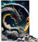 Puzzle für Erwachsene, Drachen-Puzzle für Erwachsene, 1000 Teile, für Erwachsene, Kinder ab 12 Jahren, Papppuzzles, Lernspielzeug, Familienspiele, Größe: 26 x 38 cm