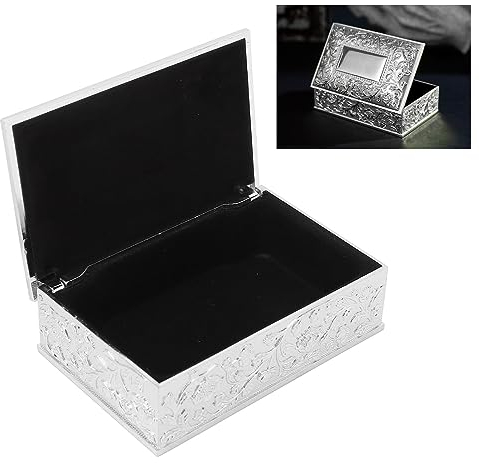Pssopp Erinnerungsbox, Schmuckschatulle aus Metall Im Vintage Stil für das Büro (Silber)