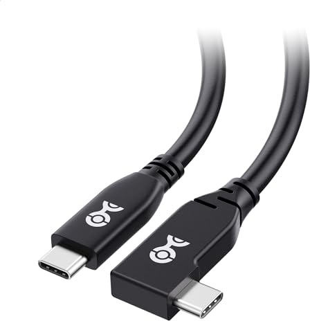 Cable Matters 40Gbps Right Angle USB 4 Cable 1m, Support 8K@60Hz Video, 240W Charging, USB4 Cable Right Angle/USB C Display Lead, Compatible with Thunderbolt 4, MacBook, XPS, Surface Pro