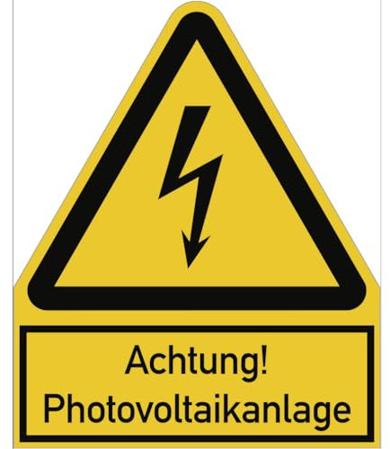 Dreifke® Achtung! Photovoltaikanlage ISO 7010, Kombischild, Kunststoff, 200x244 mm