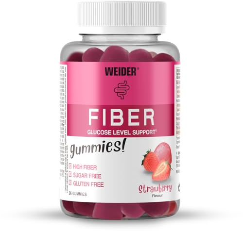 Weider Fiber Gummies (36 Gums) Strawberry Flavour, No Added Sugar