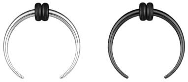 ZS 2 Stück Pincher Tapers Septumringe, 2G 4G 6G 8G 10G 14G 16G Buffalo Horseshoe Stretcher Expander Piercing Nasen Ohr Messgeräten Für Damen Herren (16g, 8mm)
