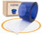 HENK Streifenvorhang (200x2mm 50lfm), Weich-PVC Rolle Blau Transparent Streifenvorhang. ohne Montagematerial