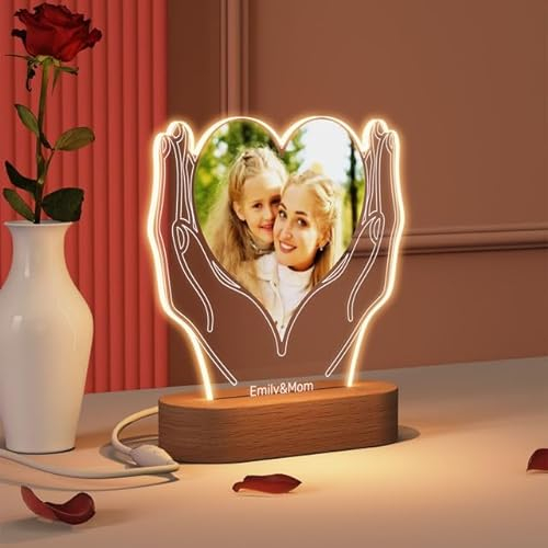 YUYUGO Personalisiert Geschenk Mama Geburtstag Mit Foto -Muttertagsgeschenk für Mama Personalisiert Fotorahmen mit Text - Personalisierte Mama Bilderrahmen Muttertag Geschenk Geburtstagsgeschenk