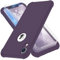 ORETECH Compatibile con Cover iPhone XR con [2 x Pellicola Protettiva Vetro Temperato] 360 Antiurto Ultra Sottile Hard PC TPU Silicone Anti Graffio Custodia per iPhone XR-Viola Scuro