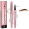 Microblading Eyebrow Pen - Light Brown Eyebrow Pencil with 4 Micro-Fork Tip - Waterproof Brow Pencil for Natural Hair Like Defined Brows