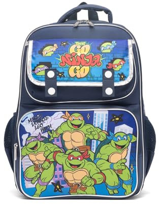 Ruz - Teenage Mutant Ninja Turtle Großer Schulrucksack mit gepolstertem Rücken und verstellbaren Trägern, Blau, A28249