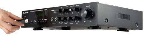 MINRS Amplificateur HiFi Bluetooth 5.0 600 W Mini Amplificateur Home Cinéma stéréo avec télécommande et LED HiFi Stéréo Amplificateur de sortie avec USB, SD, RCA, AUX pour la maison ou la voiture