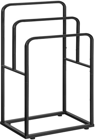 HOOBRO Porte-Serviettes Haut sur Pied, Organisateur de Tapisserie, Support à Serviettes avec 3 tringles, Étagère de Rangement pour Salle de Bain, Salon, Chambre, Piscine, Noir EBK10LB01