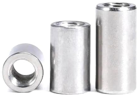 304 Edelstahl Rundsäulenverbindungs-Überwurfmutter M2-M20 Zylindrische Verbindungsmuttern, 1 Stk, M4x10x10mm