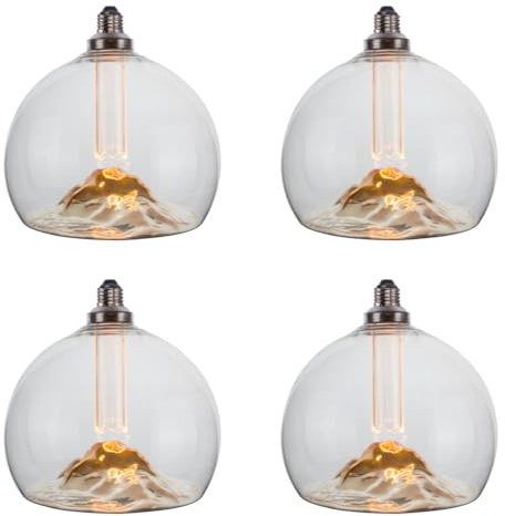 ENOVALITE 4 Stück LED Filament XXL Leuchtmittel Mountain | E27 3,5W 120lm 1800K Warmweiß dimmbar, Ø200x217 mm, Vintage Design Ambiente Deko Glühbirne