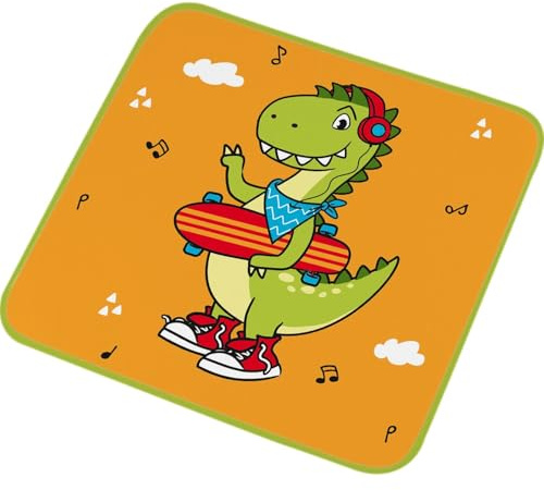 Gruss & CO Zauberhandtuch Motiv Dino | Gästehandtuch, 30 cm x 30 cm, gepresst, Baumwolle | Geschenk, Schultüte, Kindergeburtstag | 74093