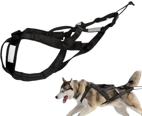 Qyljeiwred Hundeschlittengeschirr, Hunde Zuggeschirr, Hund Gewicht Zuggeschirr, Reflektierender Gurt Hund Mushing Geschirr für Hundeübung Skijoring Hundeschlitten Canicross