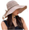 SRZYMJ Khaki Frauen Organza Church Hat Damen Sommer Reitmütze Faltbare Elegante Brautmütze Für Tee Party Hochzeit Sonnenhut Besticktem Rand Fischerhut Rot Uv Schutzkleidung