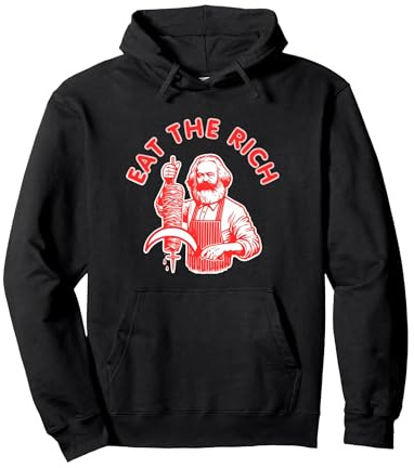 Eat The Rich Pullover Hoodie, Unisex für Erwachsene, Schwarz, L