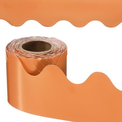 PATIKIL Bulletin Board Border, 41 Feet Poster Chalkboard Cork Decoration Trim Scalloped Borders Wall Decor for Classroom Office Locker, Orange