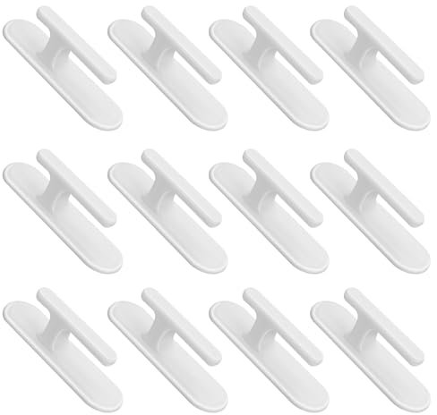 Aysatogc 12PCS Blind Cord Holder, Adhesive Safety Blind Cord Winder Twister Hooks Wind Up Blinds Cord Wrap Cleat Proofing Window Blinds String Holder for Home Office Kindergarten(White)