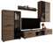Mirjan24 Wohnwand Salsa, Design Mediawand, Modernes Wohnzimmer Set, Anbauwand, Hängeschrank, Vitrine, TV Lowboard, (Nuss Okapi, ohne Beleuchtung)