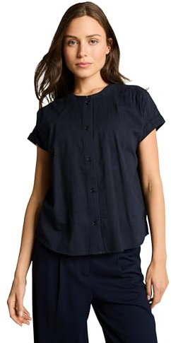 TOM TAILOR Damen Basic Bluse mit Knopfleiste