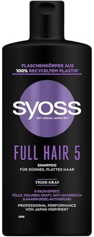 6er Pack - Syoss Shampoo für dünnes und plattes Haar - Full Hair 5-440ml