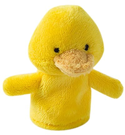 FashionCha Fingerpuppen Tiere Spielzeug Plüsch Kinderpuppe Lernspielzeug Rollenspiel Requisit Weich für Vorschule Zuhause Schulgebrauch Kindergeschenk, Gelbe Ente