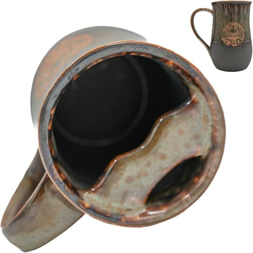 THE VINTAGE GROOMING CO. Mug Defender Mustache Guard pour gaucher | Gardez votre moustache au sec lorsque vous buvez | Fait à la main Capacité de 473,6 g