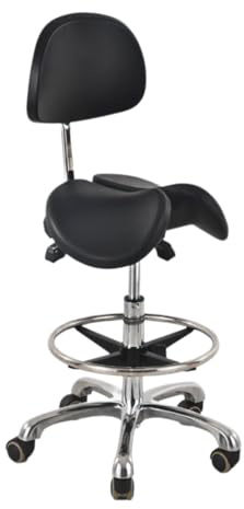 HYDTGZ Sattelstuhl Sattelhocker mit Geteilter Sitzfläche und Rückenlehne Neigung und Höhe Verstellbar Hydraulische Höhenverstellung Ideal für Salon, Massagepraxis, Zahnarztpraxis & Büro,B2/200#
