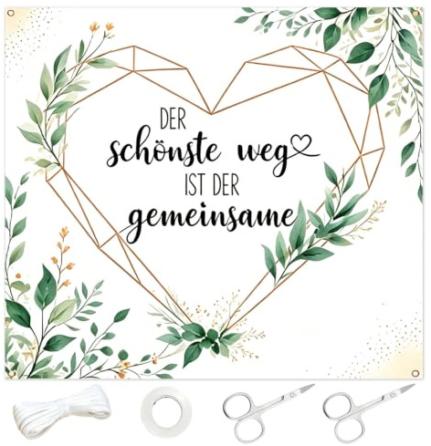 Hochzeitsherz zum Ausschneiden, Hochzeitsdeko Laken, Hochzeitslaken | 200x180cm Grün Bettlaken mit Herz, Herz zum Ausschneiden Hochzeit geschenke, Standesamt Deko, Hochzeit Geschenke Brautpaar