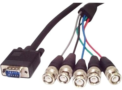 StarTech.com VGABNC5 6 ft (1.8 m) VGA to BNC Cable, HD15 VGA to 5 BNC, Coaxial High Resolution, Male/Male, BNC Cable