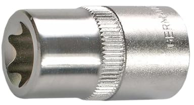 SW-Stahl 05667SB Spezialeinsatz 1/2 Zoll, E22 Steckschlüsseleinsatz | E-Profil Nuss aus Chrom-Vanadium-Stahl - Matt verchromte Premium Qualität - 38 mm Länge - E22 Außen-Torx Profil