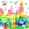 PicassoTiles 60 Piece Set 60pcs Magnet Building Tiles Clear Magnetic 3D Blocks Construction Playboards - Creativity beyond Imagination, Inspirational, Recreational, Educational, Conventional