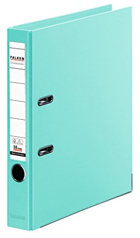 Original Falken Chromocolor Premium-Ordner. Made in Germany. Kunststoffbezug außen und innen 5 cm breit DIN A4 Pastell-Farbe mint Ringordner Aktenordner Briefordner Büroordner Plastikordner