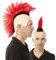 P' Clown - 31390 – Perücke Punk, Irokesen, Mohawk – Punk's Wig – für Karneval, Mottopartys, Kostümpartys, Halloween, Manga, Cosplay – Einheitsgröße – Erwachsene Herren – Schwarz/Rot