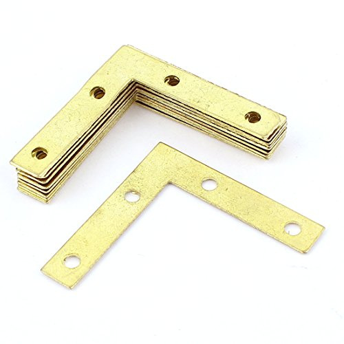 sourcing map 10 Stk 90 Grad Ecke Klammer Spitze Klammern Goldfarben DE | 50 x 50 x 10mm