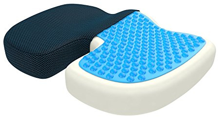bonmedico Sitzkissen orthopädisch - Memory Foam Gel Steißbeinkissen - Ergonomisches Sitzkissen für Auto & Bürostuhl, Rollstuhlkissen - Wellness Blau Netz (Groß)