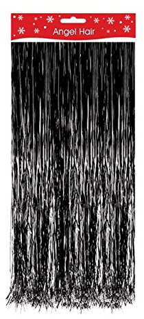 The Home Fusion Company Weihnachtsdekoration Lametta Weiß Rot Silber Gold - schwarz