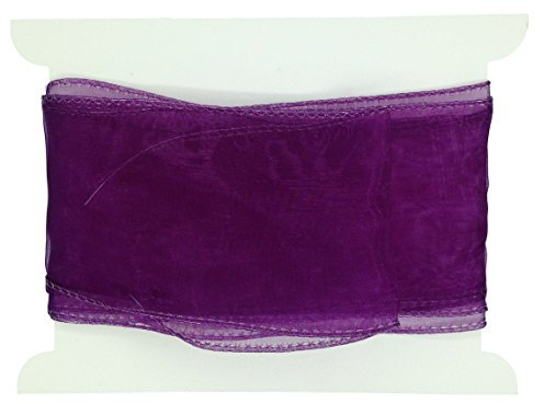 Truly Madly Deeply Purple 60mm Wide x 2 Metres Long Wired Organza Ribbon. Great for Birthday Decoration, Gift wrap, Christmas Ribbon, Wreath Making Supplies, DIY Crafting