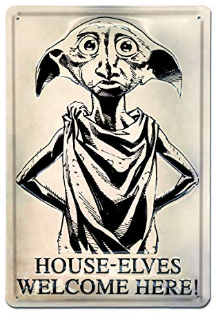 Logoshirt® Harry Potter I Dobby I House-Elves Welcome I Blechschild Retro I 3D Motiv I 20x30cm