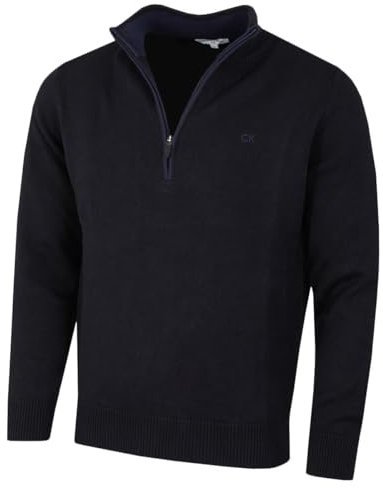 Calvin Klein Golf Mens Chunky Cotton 1/2 Zip Sweater - Midnavy - XXXL
