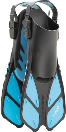 CRESSI Fins Bonete Translucent Azure L/XL - Kurze Flossen für Erwachsene, Verstellbar, Widerstandsfähig, Leicht, Reisegeeignet, Azurblau Transluzent, L/XL