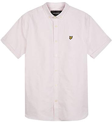 Lyle and Scott Chemise Oxford à manches courtes pour homme - Coton - Rose - X-Small