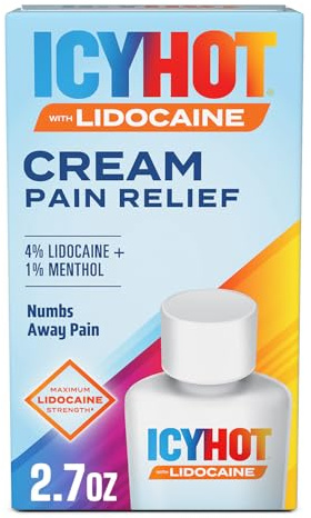 Icy Hot Max Strength Pain Relief Cream with Lidocaine Plus Menthol, 2.7 Ounces