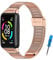 SenMore Bracelet pour Huawei Band 6 et Honor Band 6 Bracelet de Remplacement en Métal Bracelets en Acier Inoxydable pour Honor Band 6 et Huawei Band 6 (Or rose)