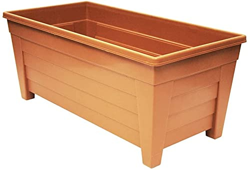 Grosvenor 2 x Large 55cm Long Garden Planter Plant Pot Plastic Trough Raised Planter