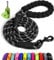 Taglory Rope Dog Lead with Soft Padded Handle, 1.5 m Reflective Lead and Multi-Colour for Small Dogs, 1.0 cm, Black